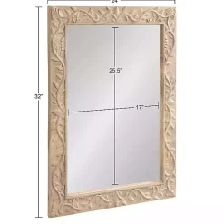 Discount Kirklands Home Natural Wood Ornate Carved Wall Mirror Tan