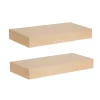Kirklands Home Natural Wood 2-pc. Floating Shelves, 18 in.