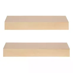 Kirklands Home Natural Wood 2-pc. Floating Shelves, 18 in.
