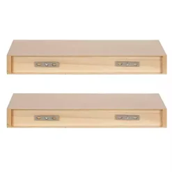 Kirklands Home Natural Wood 2-pc. Floating Shelves, 18 in.