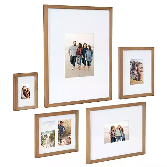 New Kirklands Home Natural Wood 5-pc. Gallery Wall Picture Frame Set