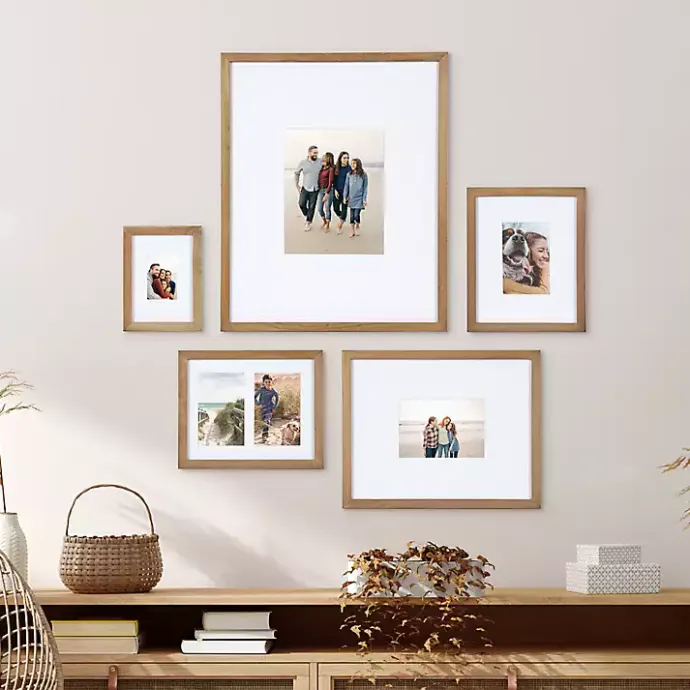 New Kirklands Home Natural Wood 5-pc. Gallery Wall Picture Frame Set