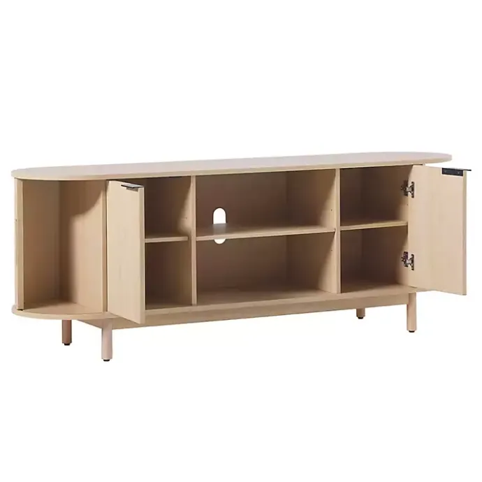 Sale Kirklands Home Natural Wood Reeded Oval TV Sd Tan