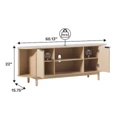 Sale Kirklands Home Natural Wood Reeded Oval TV Sd Tan
