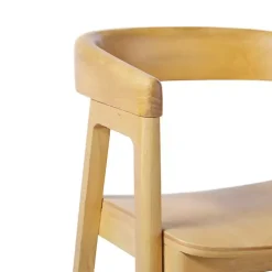 Discount Kirklands Home Natural Wood Rounded Modern Counter Stool Tan