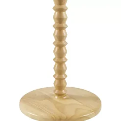 Clearance Kirklands Home Natural Wood Spindle Paduak Floor Lamp Tan