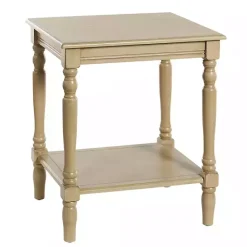 Sale Kirklands Home Natural Wood Sybil Accent Table Tan