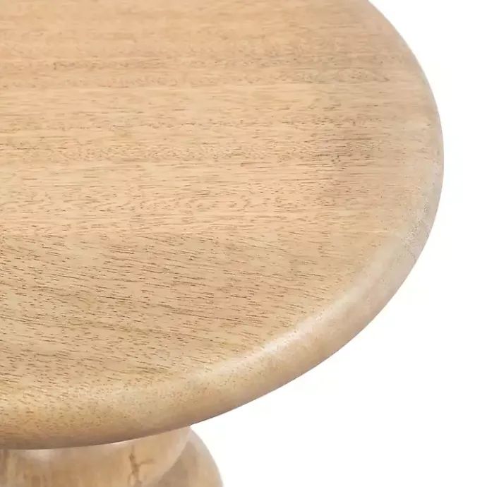 Discount Kirklands Home Natural Wood Tirollo Accent Table Tan