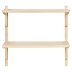 Sale Kirklands Home Natural Wood Traditional Two-Tiered Wall Shelf Tan