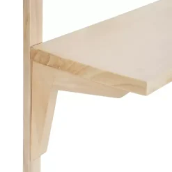 Sale Kirklands Home Natural Wood Traditional Two-Tiered Wall Shelf Tan