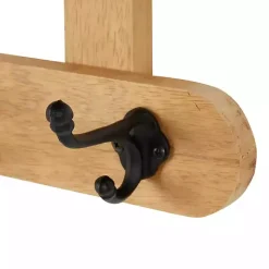 Clearance Kirklands Home Natural Wood Wall Shelf with Hooks
