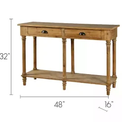 Clearance Kirklands Home Natural Wooden 2-Drawer Console Table