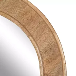 Clearance Kirklands Home Natural Woodgrain Round Wall Mirror Brown