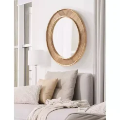 Clearance Kirklands Home Natural Woodgrain Round Wall Mirror Brown