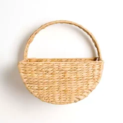 Kirklands Home Natural Woven Basket Wall Shelf