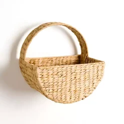 Kirklands Home Natural Woven Basket Wall Shelf