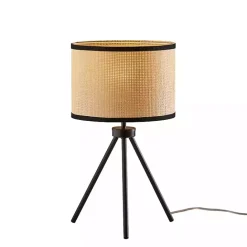 New Kirklands Home Natural Woven Shade Rowan Table Lamp Tan