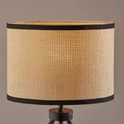 New Kirklands Home Natural Woven Shade Rowan Table Lamp Tan