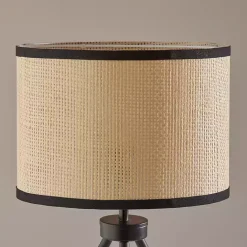 New Kirklands Home Natural Woven Shade Rowan Table Lamp Tan