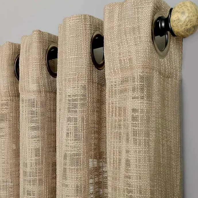 Outlet Kirklands Home Natural Woven Single Curtain Panel, 84 in. Tan