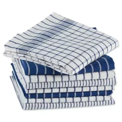 Hot Kirklands Home Nautical Blue Basic Assorted Dishtowels, Set of 8
