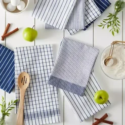Hot Kirklands Home Nautical Blue Basic Assorted Dishtowels, Set of 8