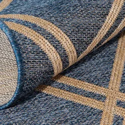 Kirklands Home Navy Adelaide Trellis Outdoor Area Rug, 7x9 Blue