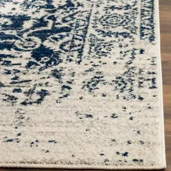 Online Kirklands Home Navy and Cream Madison Distressed Area Rug, 5x7