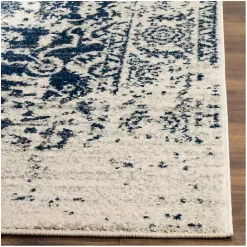 Hot Kirklands Home Navy and Cream Madison Distressed Area Rug, 6x9