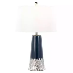 Outlet Kirklands Home Navy and Silver Piper Table Lamp White