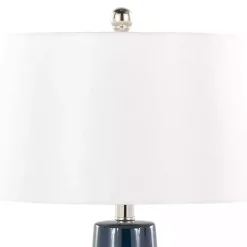 Outlet Kirklands Home Navy and Silver Piper Table Lamp White