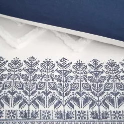 Outlet Kirklands Home Navy and White 3-pc. California King Duvet Set