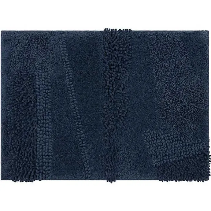 Clearance Kirklands Home Navy Asymmetrical Cotton Bath Mat Blue