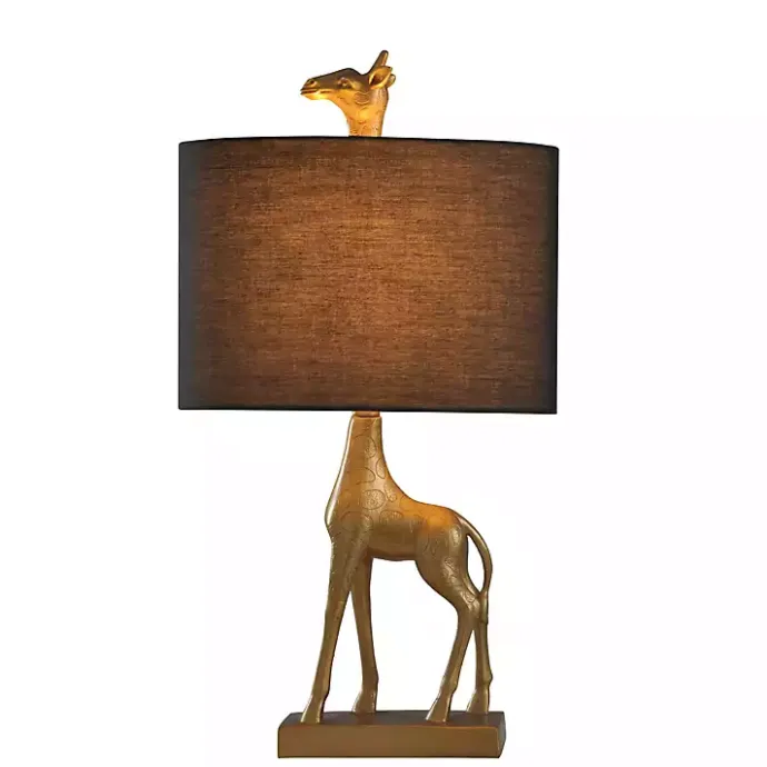 Clearance Kirklands Home Navy and Gold Giraffe Table Lamp Blue