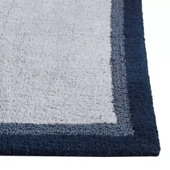 Outlet Kirklands Home Navy Border Cotton Bath Runner Blue