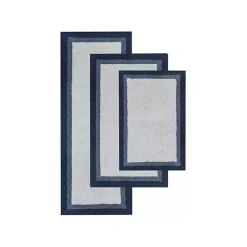 Outlet Kirklands Home Navy Border Cotton Bath Runner Blue