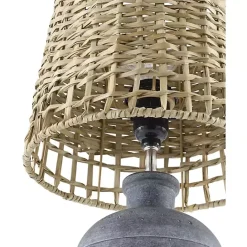 Outlet Kirklands Home Navy Ceramic 2-pc. Lamps with Seagrass Shades Blue