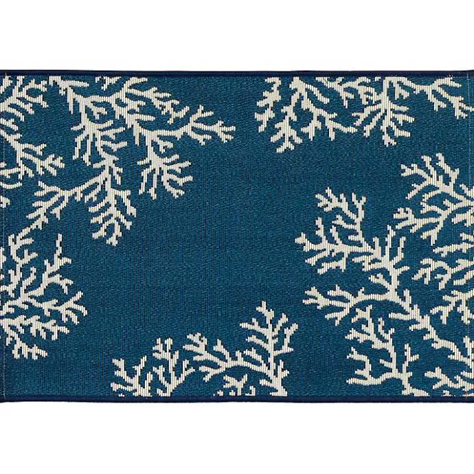 Clearance Kirklands Home Navy Blue Coral Indoor/Outdoor Rug, 2x3