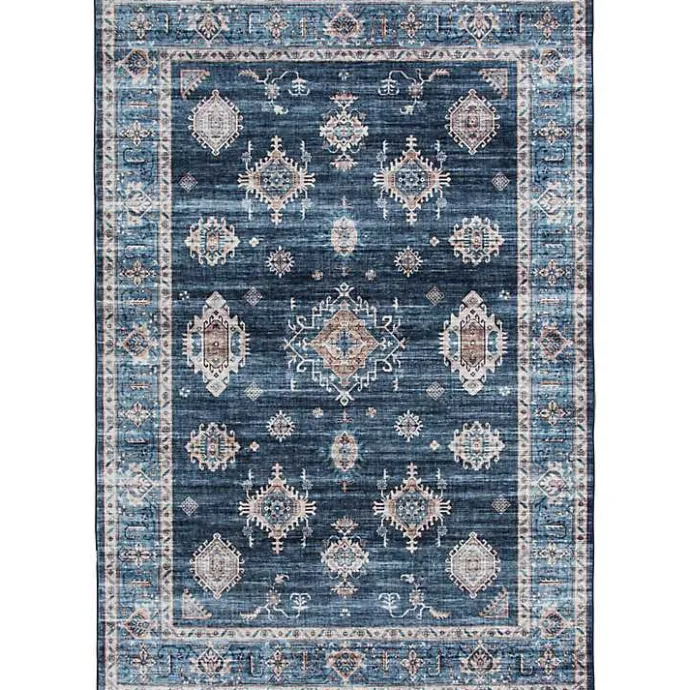 Clearance Kirklands Home Navy Blue Decorative Washable Area Rug