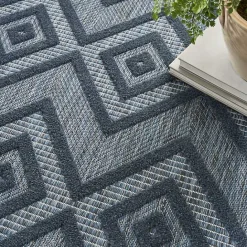 Outlet Kirklands Home Navy Diamond Indoor/Outdoor Area Rug, 4x6 Blue