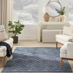 Outlet Kirklands Home Navy Diamond Indoor/Outdoor Area Rug, 4x6 Blue