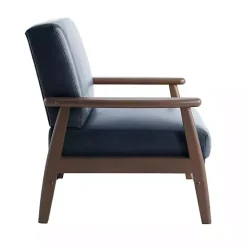 Hot Kirklands Home Navy Faux Leather Ambon Accent Chair Blue