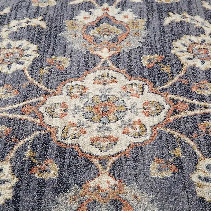 Kirklands Home Navy Floral Area Rug, 5x8 Blue