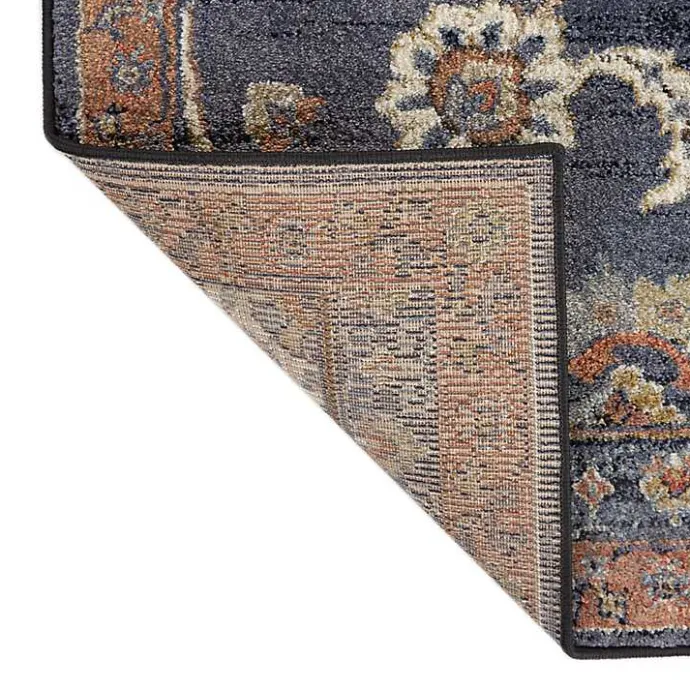 Kirklands Home Navy Floral Area Rug, 5x8 Blue