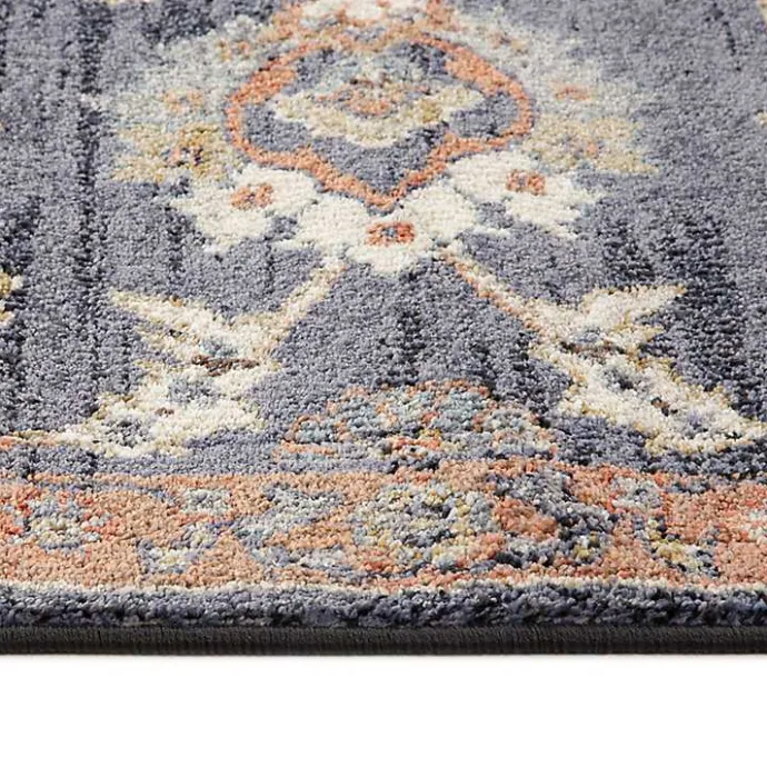 Kirklands Home Navy Floral Area Rug, 5x8 Blue