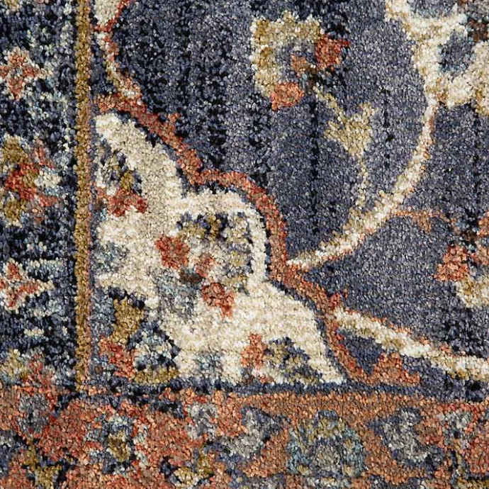 Kirklands Home Navy Floral Area Rug, 5x8 Blue