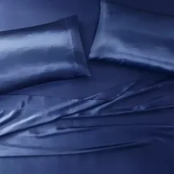 Discount Kirklands Home Navy Satin 6-pc. Full Sheet Set Blue