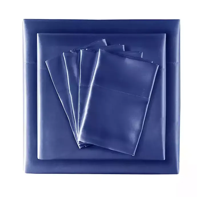 Kirklands Home Navy Satin 6-pc. King Sheet Set Blue