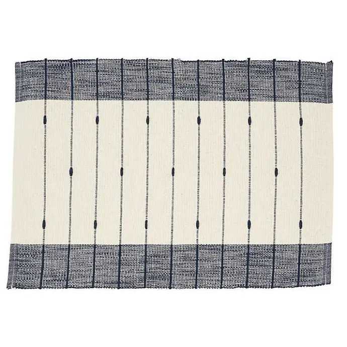 Outlet Kirklands Home Navy Blue Thin Stripes Placemats, Set of 4