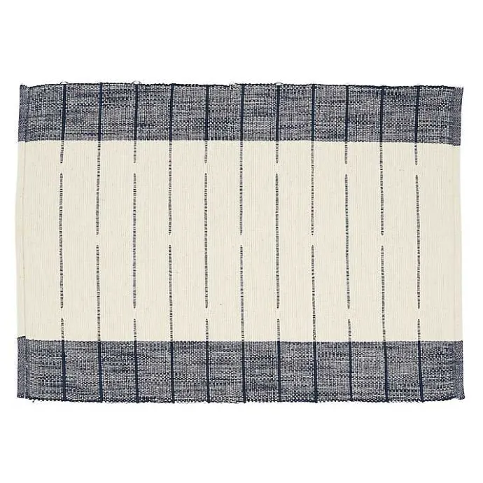Outlet Kirklands Home Navy Blue Thin Stripes Placemats, Set of 4